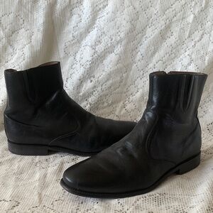 Florsheim VTG Black Leather Ankle Boots Zip Disco Hipster men’s boots size 11